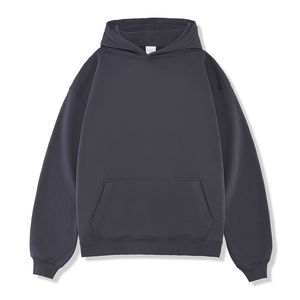 Sweat à capuche épais et lourd délavé à l'acide pour homme, basique, en mélange de coton, unisexe, polaire 500 GSM, style streetwear - Product Image 4