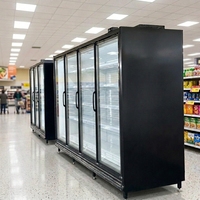 Réfrigérateur commercial à porte vitrée pour supermarché, solution complète de projet de réfrigération