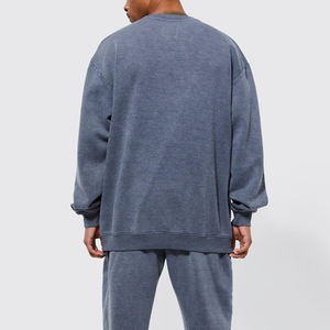 Ensemble de survêtement vintage délavé à l'acide personnalisé, 100% coton éponge, effet délavé au soleil, impression de logo, sweat-shirt et pantalon de survêtement pour homme - Product Image 5