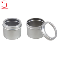 Boîtes métalliques à couvercle transparent en aluminium, récipients personnalisés en fer-blanc, pour cookies, gâteau, bonbons, thé, café et biscuits