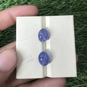 พลอย tanzanite Cabochon ธรรมชาติตัดรูปวงรี8*10-9*11อัญมณีหลวมสำหรับทำแหวนจี้ - Product Image 5