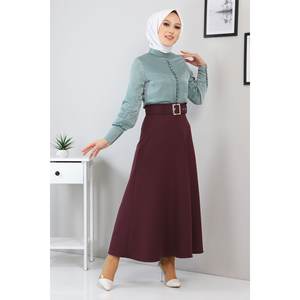 Ensemble jupe et haut décontracté taille haute en coton pour femme, avec détails boutonnés, tenue midi unie, nouvelles arrivées, coupe classique, 2 pièces, commande minimum - Product Image 6