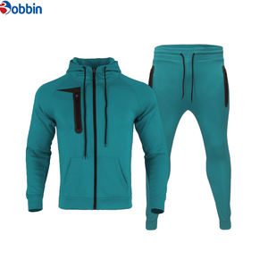 Ensemble de survêtement d'hiver pour homme, tendance, coupe classique, capuche, cordon de serrage à la taille, polyester/coton lourd, décontracté, 2 pièces - Product Image 2