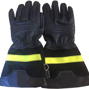 Guantes de rescate impermeables de alta calidad Guantes de protección de manos de trabajo de seguridad personalizados Guantes de cuero de piel de vaca de bombero ignífugos - Product Image 1
