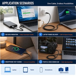 <span class=keywords><strong>C</strong></span>âble <span class=keywords><strong>USB</strong></span> 3.0 Type-A vers Type-<span class=keywords><strong>C</strong></span>, transfert de données 5 Gbps, charge rapide PD 60W 3A, <span class=keywords><strong>c</strong></span>âble <span class=keywords><strong>USB</strong></span> <span class=keywords><strong>C</strong></span> tressé en nylon, OEM ODM, logo personnalisé - Product Image 2
