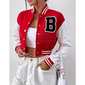 Chaqueta Corta Tipo Letterman de Secado Rápido y Alta Calidad para Mujer, Diseño Personalizado, Ropa Urbana, Chaquetas Cortas Tipo Letterman para Mujer - Product Image 2