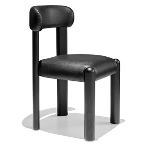 Silla de Café Minimalista de Madera Negra con Asiento Tapizado en Cuero PU para Restaurante, Cafetería, Comedor y Uso Comercial - Product Image 2
