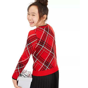 Maglione Familiare Charter Club Extra Large a Quadri Rossi per Ragazze, in Cotone Lavorato a Maglia, Abbigliamento Invernale Caldo e alla Moda per Bambini - Product Image 2