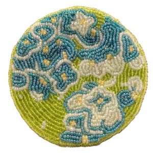 Posavasos con cuentas de vidrio verde duradero ecológico de lujo, posavasos con temática de jardín, uso doméstico o hotelero - Product Image 3