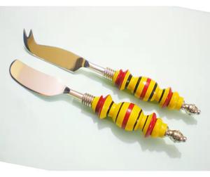 Increíble mango de pluma dorada, cortador de queso de plata, diseño moderno, esparcidor y rebanador de queso de acero inoxidable - Product Image 5