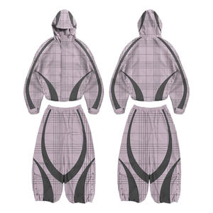 Ensembles coupe-vent à capuche personnalisés pour l'hiver, style streetwear, avec impression délavée à l'acide, production sur commande en usine pour marques - Product Image 5