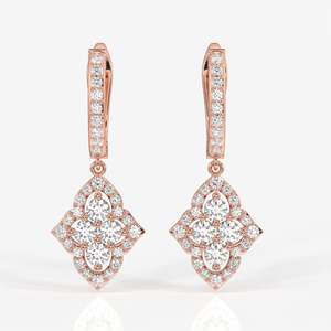 ต่างหูทอง18K แบบห้อยประดับเพชร - Product Image 6