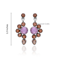 Boucles d'oreilles indiennes faites à la main en forme de goutte de larme et de demi-cercle pour femmes et filles