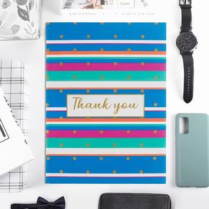 Paquete de 100 Bolsas de Poliéster para Envíos con Mensaje de Agradecimiento, 25x33cm, Autoadhesivas, Resistentes al Agua y a Desgarros, Duraderas, 2.3M, Rayas Coloridas Azules - Product Image 4