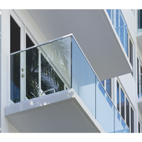 WANJIA Garde-corps en verre pour escalier, design moderne, acier inoxydable, double vitrage, intérieur, droit, balustrades, main courantes