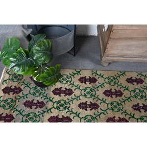 Alfombra clásica de lana de retazos verde Beige 4,7X9,8 pies diseño Aubusson turco para sala de estar pasillo de noche rectángulo de látex - Product Image 5
