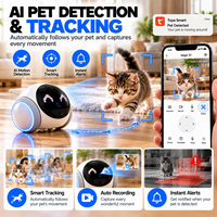 Caméra Robot Connectée Tuya Smart Wifi pour Animaux de Compagnie 1080P, WiFi Double Bande, Surveillance Intérieure Mobile, Suivi Laser, Audio Bidirectionnel, Avec Roues