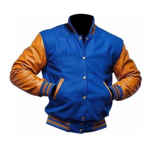 Unisex Premium Quality Wool Leather <b>Jacket</b> New Arrival Customizable Varsity <b>Baseball</b> Letterman Basketball Stand Collar <b>Jacket</b> - Product Image 3