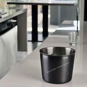 Seau à glace de luxe en acier inoxydable à paroi unique en métal noir pour la maison, le restaurant ou le bar de l'hôtel Refroidisseur de boissons pour la baignoire à champagne - Product Image 2