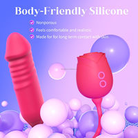 Vibrateur Rose avec fonction de poussée, stimulateur clitoridien, godemiché, jouet sexuel pour femmes, vente en gros, marque privée