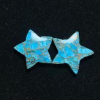 Cabochon en turquoise bleu naturel de haute qualité en forme d'étoile, pierre précieuse personnalisée, marque IBRAHIM GEMS, fabrication de bijoux DIY