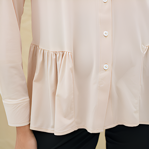 Shiva Blusa Básica de Manga Larga de Poliéster, Ropa de Mujer de Alta Calidad, Estilo Formal Informal y Regular, Sensación Suave A LA Mano, Sólida - Product Image 3