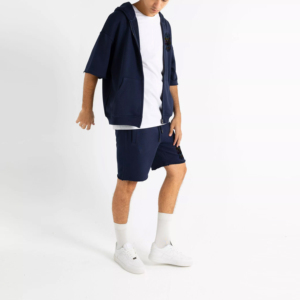 2025 vente en gros personnalisé Polyester coton Jogging Sportswear Gym survêtement 2 pièces sweats à capuche et Shorts hommes ensemble avec logo - Product Image 2