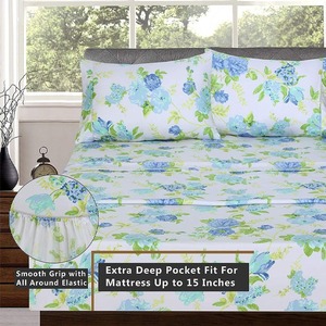 Bán Buôn Nhà Máy Trực Tiếp Chất Lượng Cao Dệt Linen Bốn Mảnh Khăn Trải Giường Đặt In Bộ Đồ Giường - Product Image 3