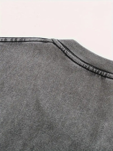 เสื้อยืดแขนสั้นสำหรับผู้ชายใส่ฤดูร้อนเสื้อยืด100% ผ้าฝ้ายสีแดงสีดำดีไซน์เป็นเส้นๆ - Product Image 4