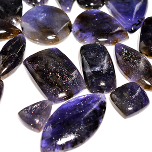 Natural Blue Iolite Sunstone Cabochon Semi-Precious Loose Gemstone for Making Jewelry Handmade Bulk <b>Product</b> Customize Shape Size - Product Image 2
