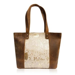 Marron et blanc peau en gros femmes Messenger sac à main dames sac à bandoulière en cuir cheveux fabriqués à la main sur sac en cuir de vachette - Product Image 1