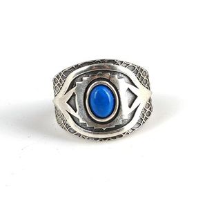 Anillo de Plata de Ley 925 para Hombre con Piedra Natural Lapislázuli, Engaste Ovalado, Diseño Geométrico, Uso Diario, Certificado IGI - Product Image 4