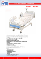 Lit d'hôpital manuel en acier inoxydable avec dossier et barrières latérales réglables, classe III, pour usage hospitalier