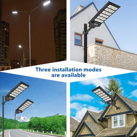 Lampadaire solaire intégré haute luminosité, étanche IP65, tout-en-un, avec capteur radar, éclairage public extérieur