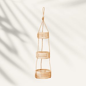 Panier suspendu en rotin pour fruits, organisation de cuisine, vente en gros, paniers de rangement en osier naturel - Product Image 4