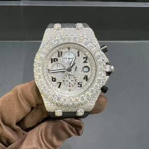 Lced Out VVS Moissanite <b>Watches</b> Diamond Automatic Movement Luxury Handmade Fully Ice Out Diamond Hip Hop <b>Watches</b> - Product Image 1