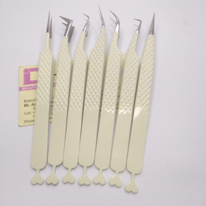 Pinzas de pestañas con etiqueta personalizada privada profesional, mango de diseño en forma de corazón con agarre de diamante, pinzas de pestañas postizas más vendidas - Product Image 1