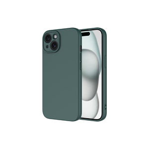 Étui en silicone liquide vert foncé Mara Launch Edition Premium pour iPhone 15, coque de protection pour téléphone portable - Product Image 1