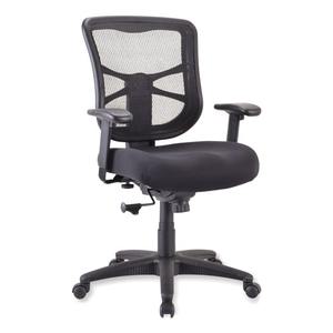 Alera Elusion Series ALEEL42BME10B Chaise de bureau ergonomique à dossier moyen pivotant/inclinable en maille noire - Product Image 1