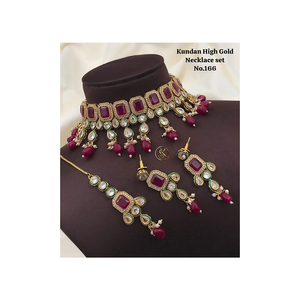 ชุดเครื่องประดับสร้อยคอทองคำสูงแบบดั้งเดิมของอินเดียในราคาที่ดีที่สุด - Product Image 1