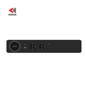 Enchufes Eléctricos Empotrados de Sobremesa, Tomas de Corriente EU, Regleta de Enchufes, Cargador Inalámbrico, Altavoz, Cable de Extensión con Carga Rápida USB para Teléfono - Product Image 1