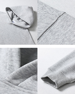 Calidad Premium 350g 52% algodón 48% poliéster Ropa de calle Venta al por mayor Drop Shoulder No String Hoodie DDP Envío - Product Image 3