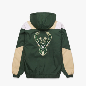 Jersey cortavientos de colores degradados personalizado para hombre, chaquetas gruesas de entrenamiento de invierno con media cremallera y bolsillo de canguro con cuello levantado, novedad - Product Image 2