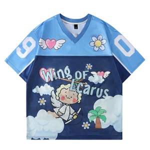 Maillots de football rétro à manches courtes en maille 100% polyester, techniques de sublimation, personnalisables avec nom et numéro d'équipe - Product Image 1