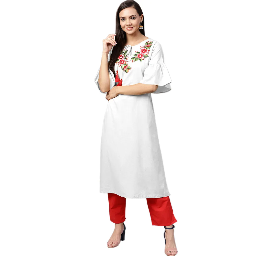 kurtis for women in india Popular Hot selling Solid Color Fashionable Design Your Own Logo Latest Design Factory wholesale