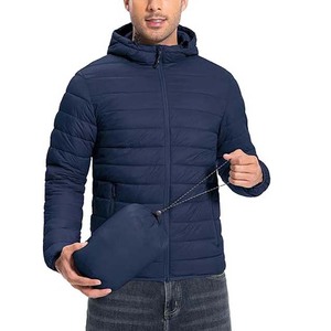 Men's XS High-Street Winter Puffer <b>Jacket</b> Hooded <b>Long</b> Sleeve <b>Waterproof</b> Windproof Canvas Front Logo Coated Polyester <b>Jacket</b> - Product Image 3