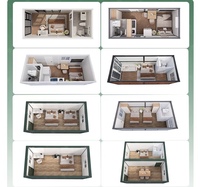 Maison de luxe en conteneur d'acier extensible de 20 pieds, moderne, avec murs vitrés panoramiques, villa modulaire préfabriquée pour complexe hôtelier