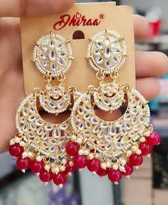 Hermosos pendientes de alta calidad para mujer, perfectos para bodas, ocasiones festivas, par con Ropa Étnica y ropa occidental Indo - Product Image 4