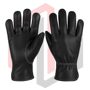 Gants de sécurité multi-usages en cuir de vachette noir - Haute visibilité, lavables en machine, résistants aux déchirures, sans silicone, sans poudre, personnalisables - Product Image 1