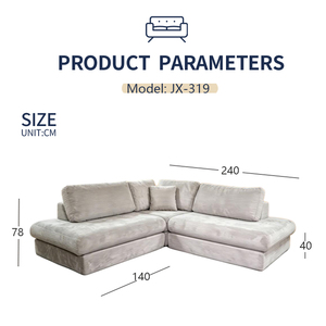 Canapé d'angle en L compressé sans structure, canapé sectionnel en tissu pour salon, mobilier moderne de haute <span class=keywords><strong>qualité</strong></span> - Product Image 4